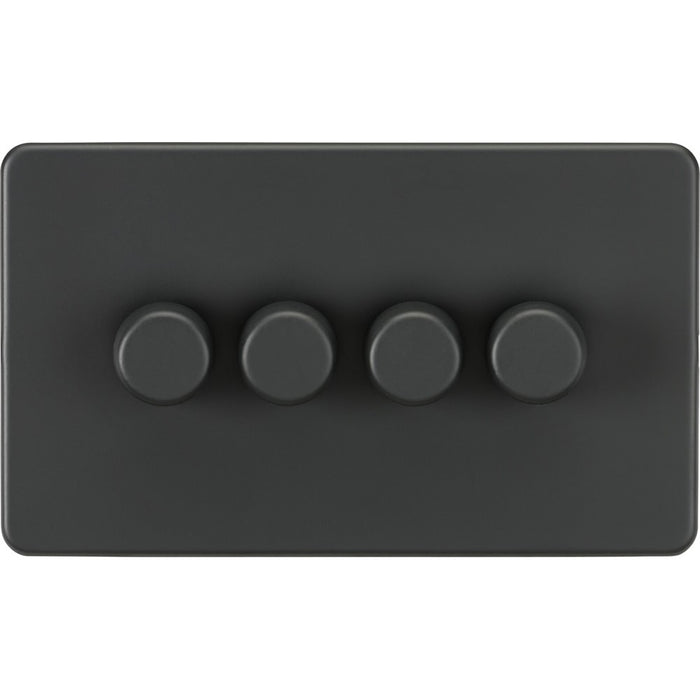 Knightsbridge Screwless Anthracite 4G Dimmer Switch SF2194AT