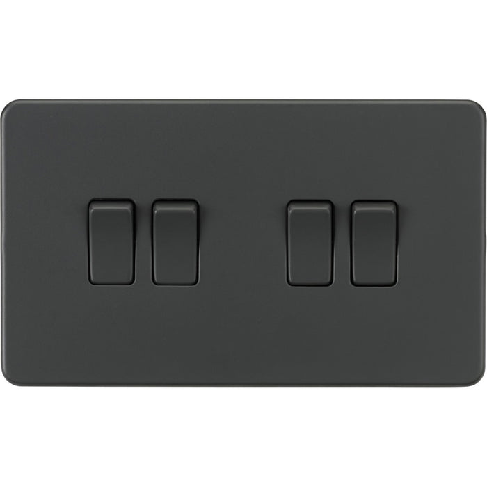 Knightsbridge Screwless Anthracite 4G Light Switch SF4100AT Available from RS Electrical Supplies