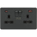 Knightsbridge Screwless Anthracite Double A+C USB Socket SFR9909AT Available from RS Electrical Supplies