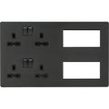 Anthracite Double Multimedia Combination Plate by Knightsbridge with Euro Compatible rated 13A
