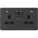 Knightsbridge Screwless Anthracite Double USB Socket SFR9224AT Available from RS Electrical Supplies