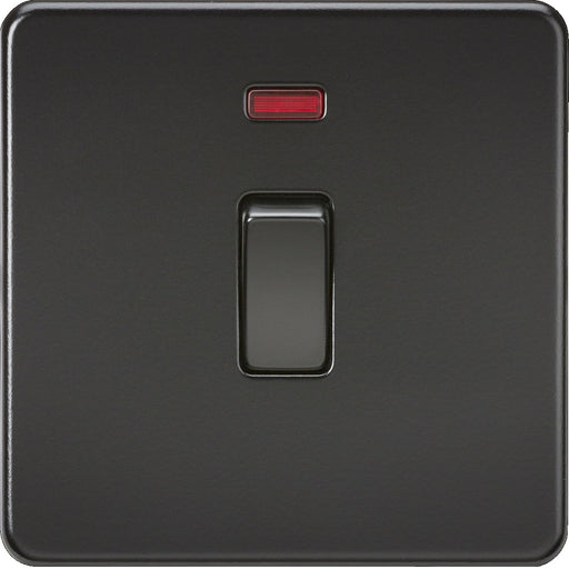Knightsbridge Screwless Matt Black 20A Double Pole Switch with Neon SF8341NMBB Available from RS Electrical 