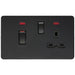 Knightsbridge Screwless Matt Black 45A Cooker Switch with Neon SFR83MNMBB available from RS Electrical Supplies