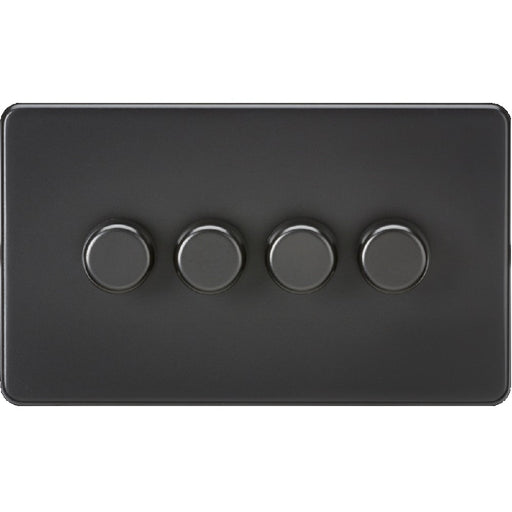 Knightsbridge Screwless Matt Black 4G Dimmer Switch SF2194MBB Available from RS Electrical 