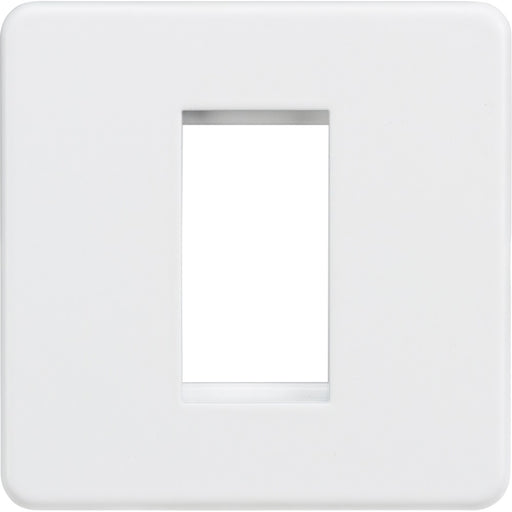 Knightsbridge Screwless Matt White 1G Euro Plate SF1GMW Available from RS Electrical