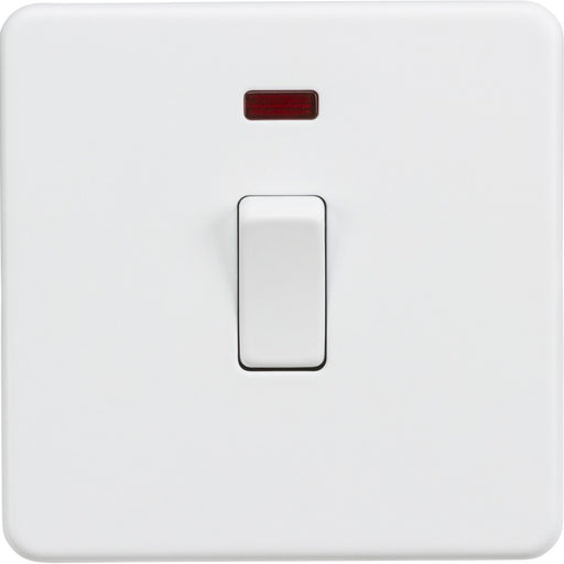Knightsbridge Screwless Matt White 20A Double Pole Switch with Neon SF8341NMW Available from RS Electrical