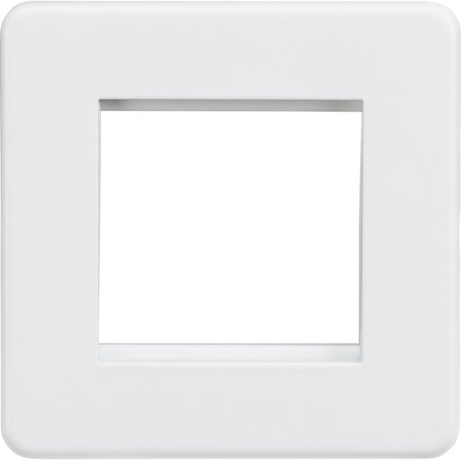 Knightsbridge Screwless Matt White 2G Euro Plate SF2GMW Available from RS Electrical