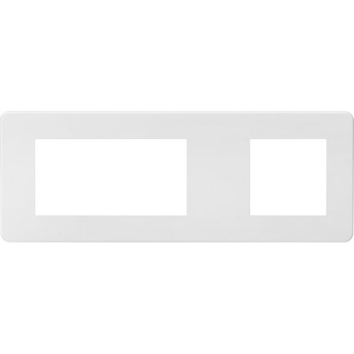 Knightsbridge Screwless Matt White 2G and 4G Euro Plate SF6GMW Available from RS Electrical