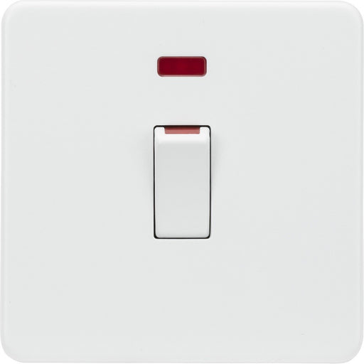 Knightsbridge Screwless Matt White 45A Cooker Switch with Neon SF81MNMW Available from RS Electrical Supplies