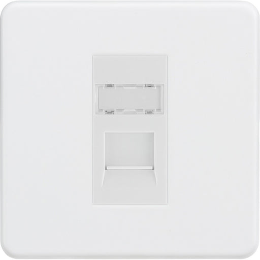 Knightsbridge Screwless Matt White Cat5e Data Socket SFRJ45MMW Available from RS Electrical