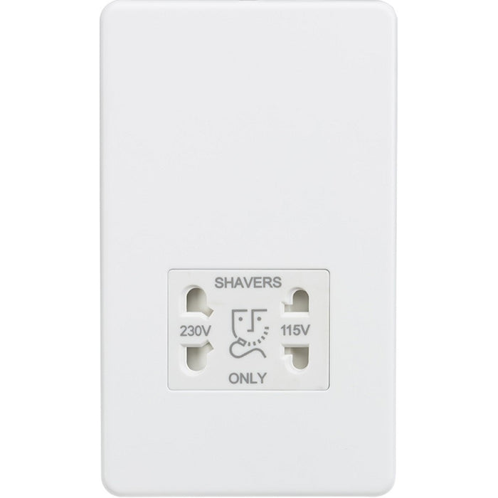 Matt White Shaver Socket by Knightsbridge with IP41