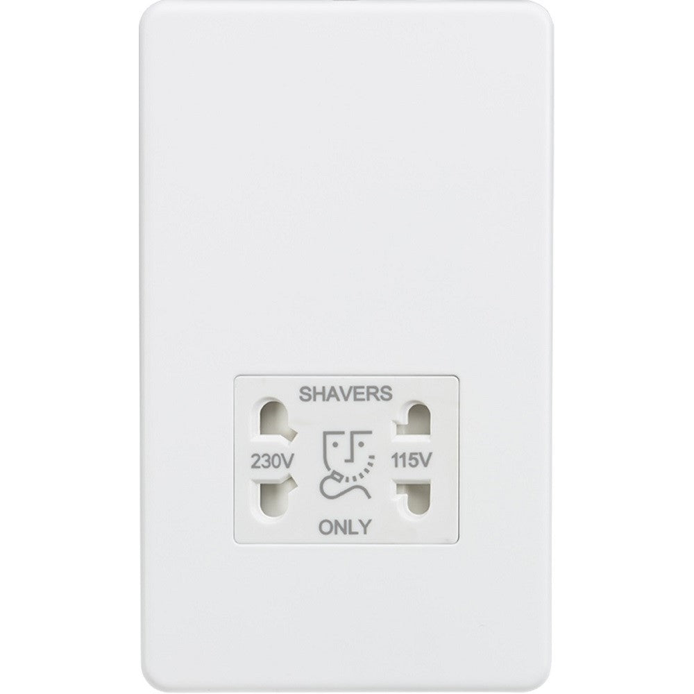 Knightsbridge Screwless Matt White Shaver Socket SF8900MW | RS ...