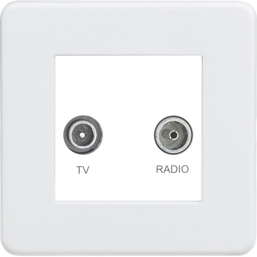 Knightsbridge Screwless Matt White TV and DAB Socket SF0160MMW Available from RS Electrical