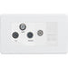 Knightsbridge Screwless Matt White Triplex Combination TV Socket SF0500MMW Available from RS Electrical
