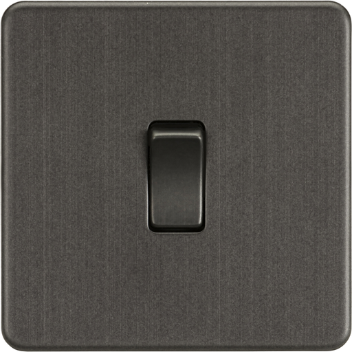 Knightsbridge Screwless Smoked Bronze 1G Light Switch SF2000SB Available from RS Electrical Supplies