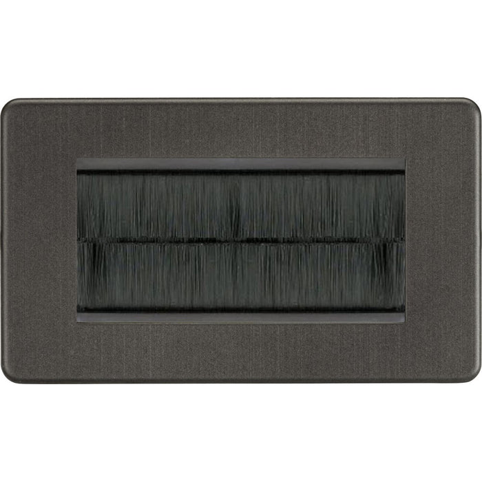 Smoked Bronze 4G Brush Cable Outlet by Knightsbridge with Cable Outlet