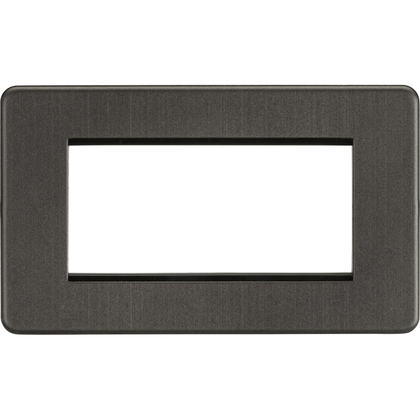 Knightsbridge Screwless Smoked Bronze 4G Modular Faceplate SF4GSB