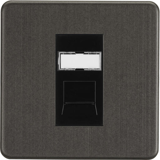 Knightsbridge Screwless Smoked Bronze Cat5E Data Socket SFRJ45MSBB Available from RS Electrical Supplies