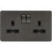 Knightsbridge Screwless Smoked Bronze Double Socket SFR9000SB Available from RS Electrical Supplies