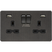 Knightsbridge Screwless Smoked Bronze Double USB Socket SFR9224SB Available from RS Electrical Supplies