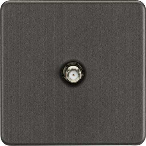 Knightsbridge Screwless Smoked Bronze Satellite Socket SF0150SB Available from RS Electrical Supplies