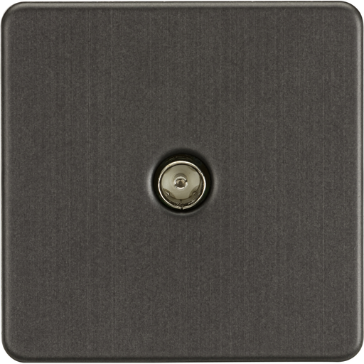 Knightsbridge Screwless Smoked Bronze TV Socket SF0100SB Available from RS Electrical Supplies