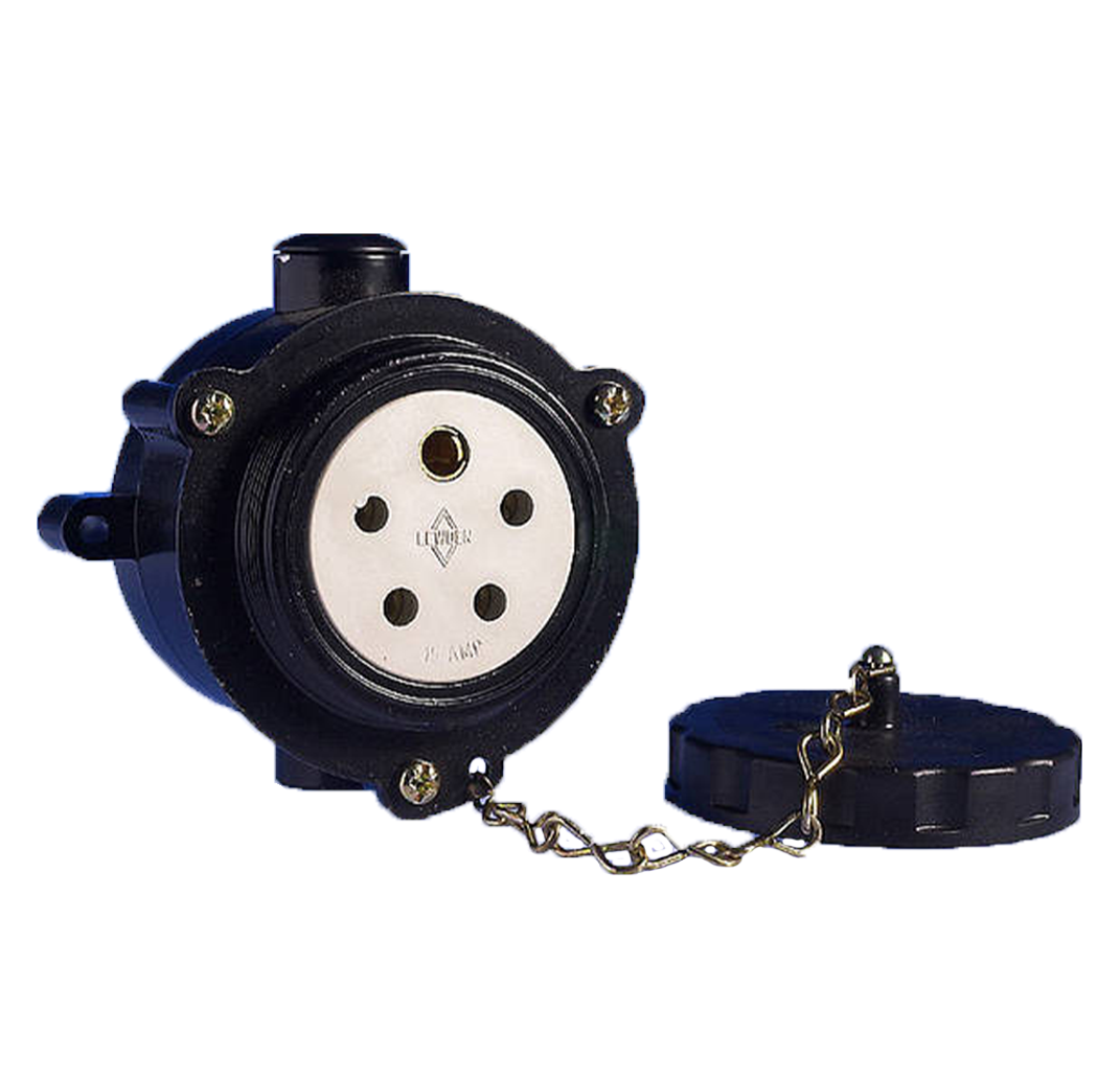 Lewden Weatherproof Metal Clad 5 Pin 15A Socket Black PD160/5 — RS ...
