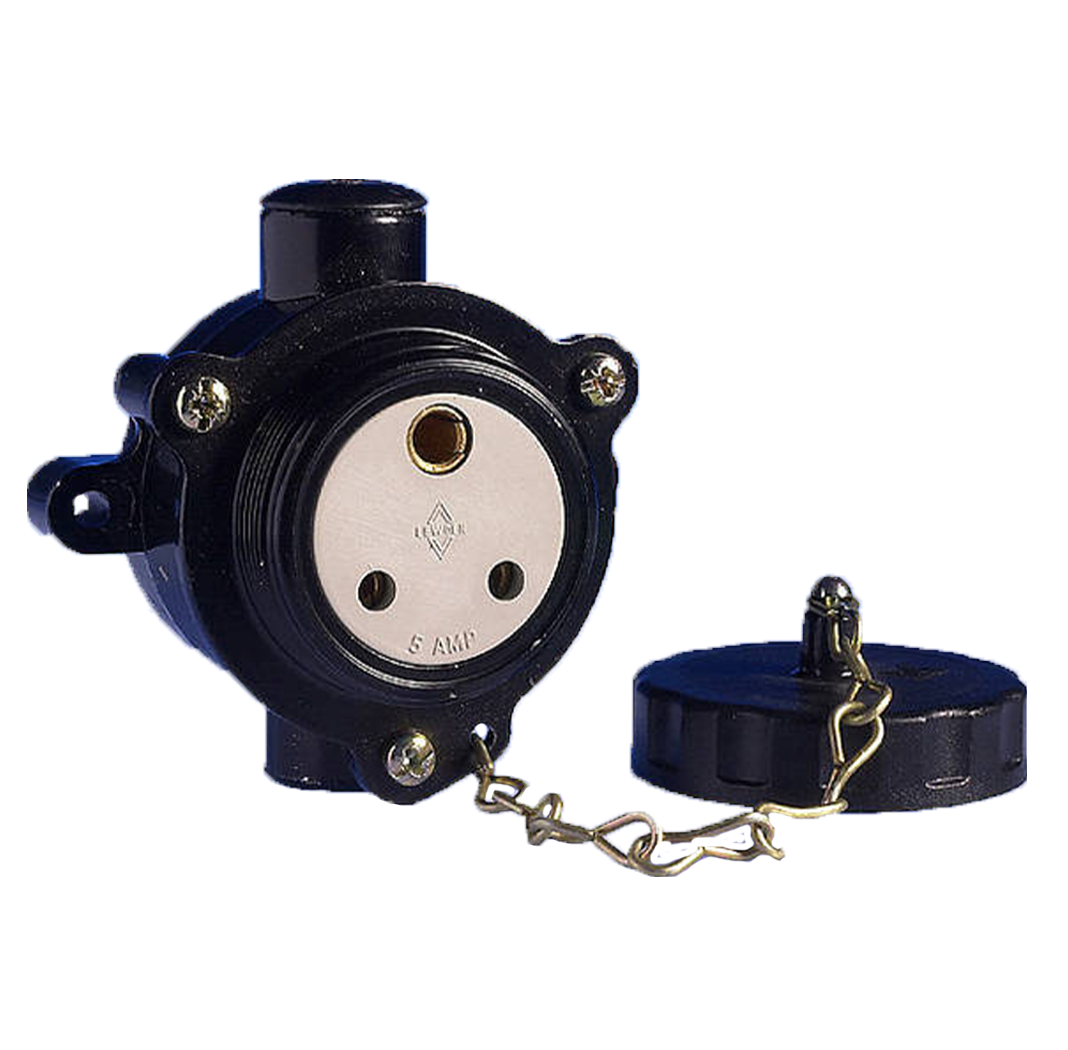 Lewden Weatherproof Metal Clad 3 Pin 5A Socket PD84/3 — RS Electrical ...