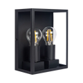 Luceco Black Glass Wall Lantern LEXDGLWTB