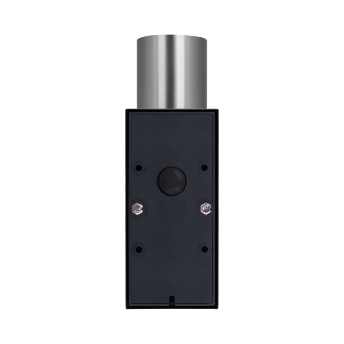 Luceco Azurar brushed stainless steel PIR up-down wall light — rear view