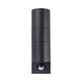 Luceco Azurar black PIR up-down wall light — front view
