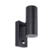 Luceco Azurar black PIR up-down wall light — angled view