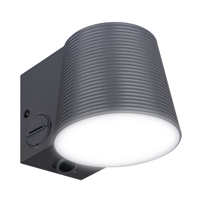 Luceco Solar Hybrid LEXSHYW45CC – illuminated angled view