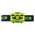 Luceco LILH17P65 rechargeable head torch with black and green headband, front view