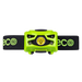 Luceco LILH17P65 rechargeable head torch with black and green headband, front view