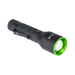 Black flashlight with green accent on a white background