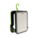 Portable work light with green hook on a white background