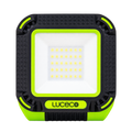 Luceco LWR10G65 work light, black and green, front view