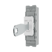BG GridLite White Moulded White 20A 16AX 2 Way Single Pole Emergency Lighting Test Key Switch Module M12EL – angled view