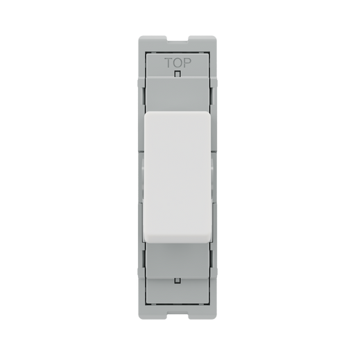 BG GridLite White Moulded White 20A 16AX Intermediate Switch Module M13 – front view