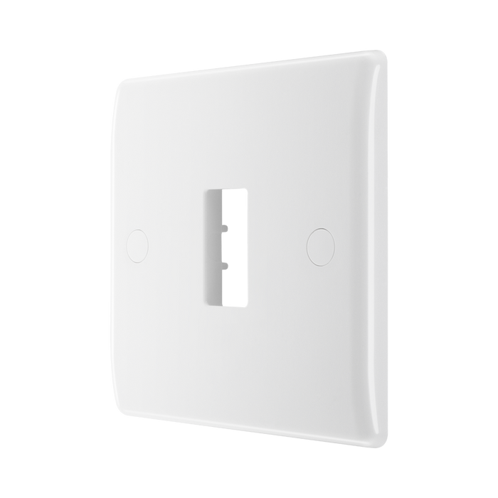 BG GridLite White Moulded White 1G Grid Plate M81 – angled view