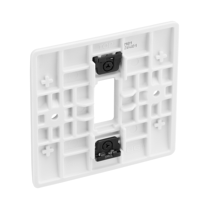 BG GridLite White Moulded White 1G Grid Plate M81 – side view