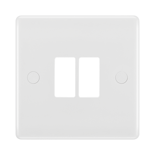 BG GridLite White Moulded White 2G Grid Plate M82 – front view