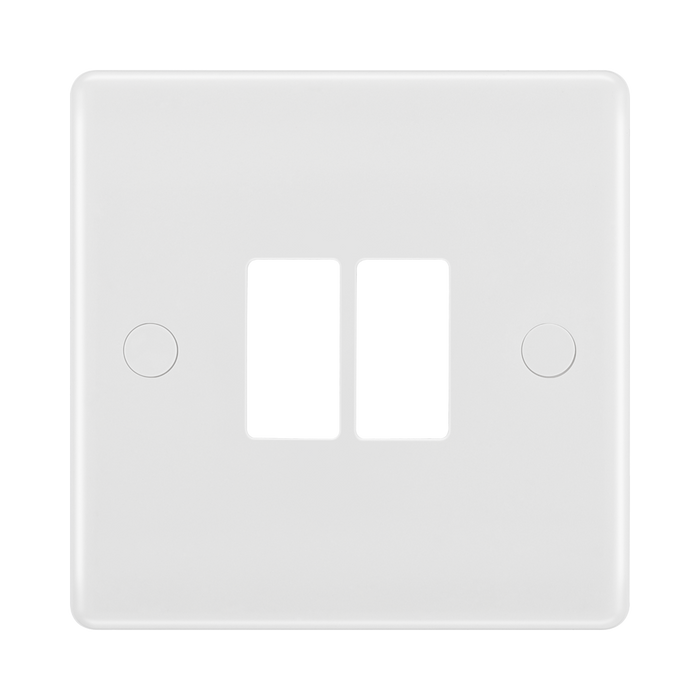 BG GridLite White Moulded White 2G Grid Plate M82 – front view
