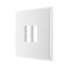 BG GridLite White Moulded White 2G Grid Plate M82 – angled view