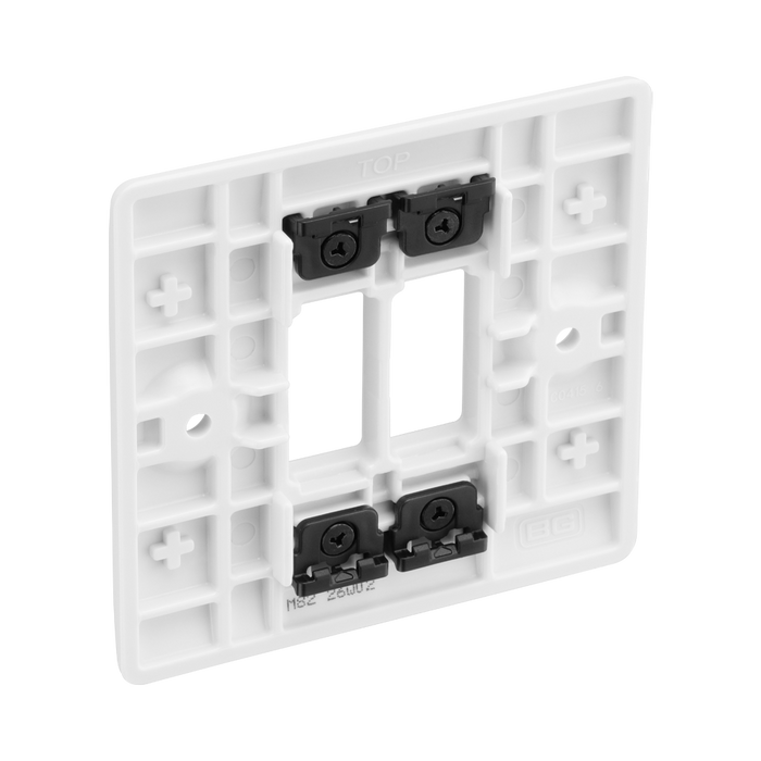 BG GridLite White Moulded White 2G Grid Plate M82 – side view
