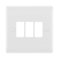 BG GridLite White Moulded White 3G Grid Plate M83 – front view
