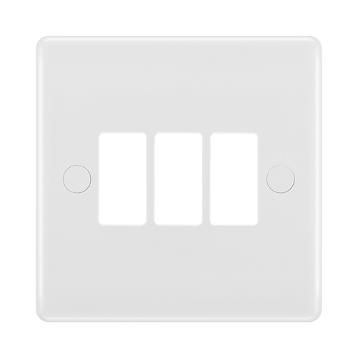BG GridLite White Moulded White 3G Grid Plate M83 – front view