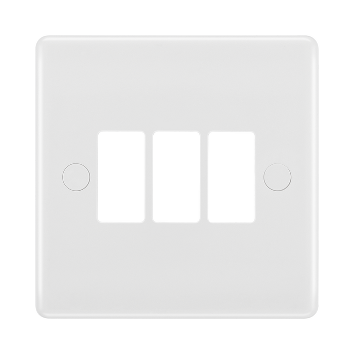BG GridLite White Moulded White 3G Grid Plate M83 – front view
