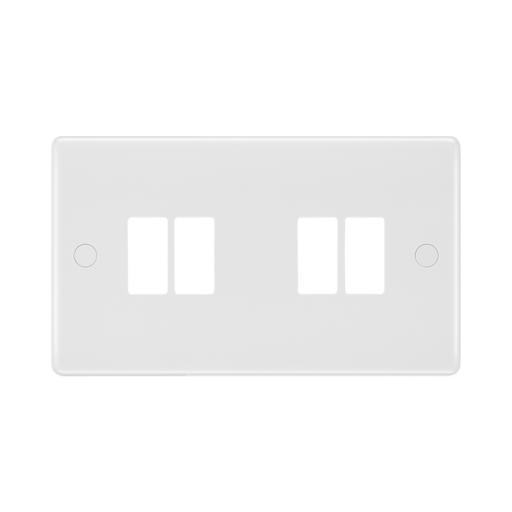 BG GridLite White Moulded White 4G Grid Plate M84 – front view
